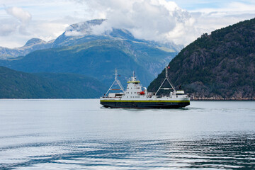 Ferry on the fjord in Norway