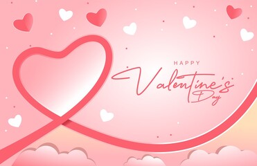 Obraz na płótnie Canvas Happy Valentines day design background feminine style vector