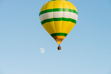 Hot air balloon with moon