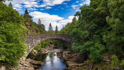 Fototapeta na wymiar invermoriston and the old bridge riverside