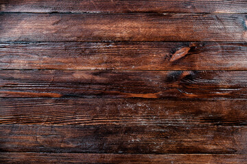 Fototapeta premium Vintage brown wood background texture. Old painted wood wall