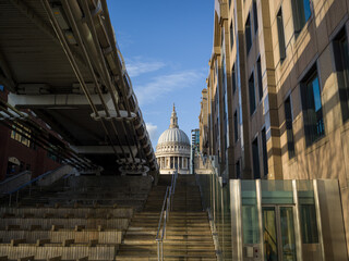 St Pauls and Millennium Bridge, London, UK