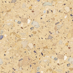 Cool seamless terrazzo pattern of marble-mosaic  natural concrete floor. Trendy texture for flooring and facades. Colorful hand made template with beautiful natural stones.