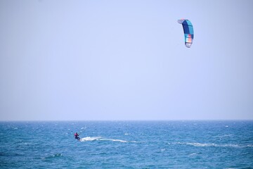 kitesurfing in the mediterranean sea