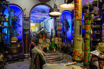 Fototapeta premium Khmelnytsky. Ukraine. January 26, 2021. Museum of the War in Afghanistan with samples of mines and bombs. Museum for Soldiers Internationalists.