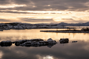 Lake þingvallavatn in Þingvellir National Park. Þingvellir National Park is a UNESCO World...