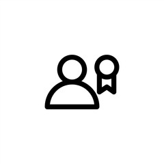 User award icon in outline style. Icon for user management.