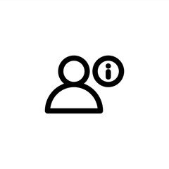 User information icon in outline style. Icon for user management.