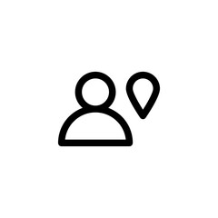 User location pin icon in outline style. Icon for user management.