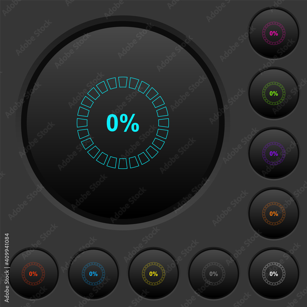 Poster 0 percent loaded dark push buttons with color icons