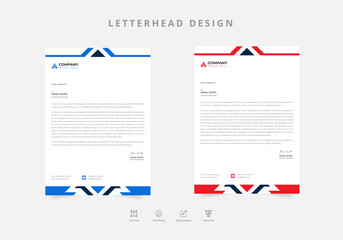 letterhead design. Orange and purple modern business letterhead template Vector