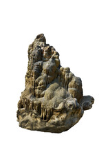 A big hydrozincite rock stone for garden decoration. A big stone isolated on white background.