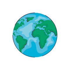world planet earth ecology icon vector illustration design