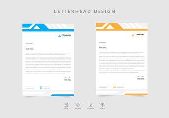 Set of creative business colorful letterhead design template Vector