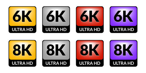 6k and 8k icon set