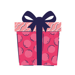pink gift box present birthday icon vector illustration design