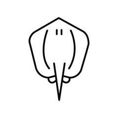Stingray sea animals line icon