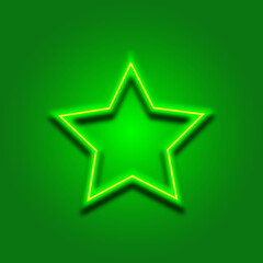 Obraz premium green neon star