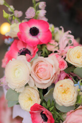 Obraz na płótnie Canvas Flower composition. Macro photo. Wedding decor. A Beautiful bouquet of fresh flowers.