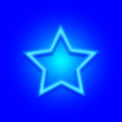 Obraz premium neon blue star