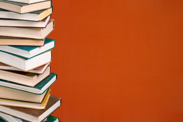 Stack of old colored study books