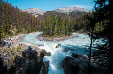 Maligne Canyon and waterfall