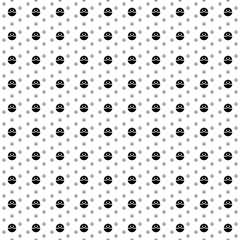 Square seamless background pattern from geometric shapes are different sizes and opacity. The pattern is evenly filled with black masked face symbols. Vector illustration on white background