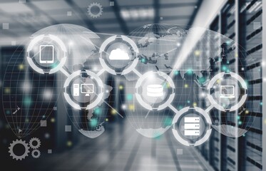 Abstract of modern high tech internet data