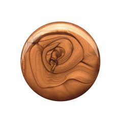 Blot of bronze circle shaped nail polish isolated on white