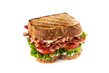 Classic BLT sandwich isolated on white background