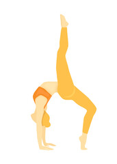 Woman practises yoga. Yoga girl vector trendy illustration isolated on white background.