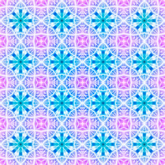 Blue and pink snowflakes pattern