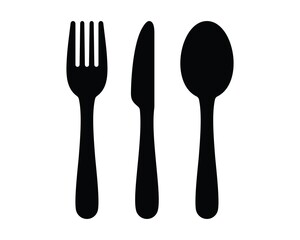 Cutlery icon. Fork, knife, spoon icon. Simple icon vector design.