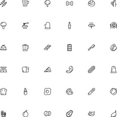 icon vector icon set such as: spore, knife, condiment, season, shish, chef uniform, closeup, produce, birthday, blue, flu, calories, chocolate, minimal, potholder, skewer, morning, pepperoni, leaf