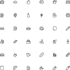 icon vector icon set such as: coffeemaker, ham, plum, lasagne, paper, blank, barbecue, red, biscuit, carrot, style, mollusk, carry, calorie, cavatappi, julienne, freshness, clip, grill, maki, calzone