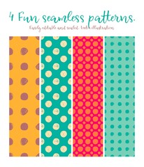 Round shape vector seamless patterns