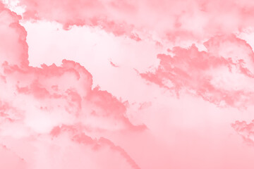 Pink coral soft color sky background with clouds