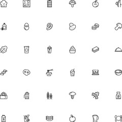 icon vector icon set such as: herbs, salad, flavor, dog, holiday, omelet, fruity, appliance, fly agaric, badge, house, teapot, earthstar, grain, poison, line icon, omelette, cavatappi, confection