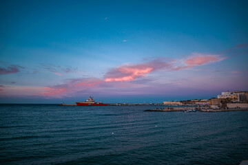 fantastic view on the otranto port and sea