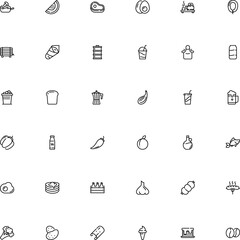 icon vector icon set such as: fat, chop, fried, ceremony, animal, salami, industry, chef, light, vegan, roast, pack, taste, cylinder, foam, olive, greenery, bakery, fish, template, clove, china, case