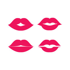 Lipstick kisses collection design isolated on white background