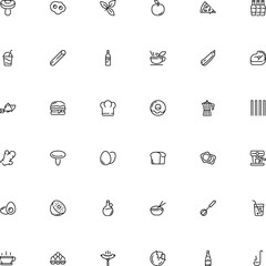 icon vector icon set such as: fork, fishing, cap, wild, roll, mixing, neck, classic, chief, kiwifruit, box, capellini, ocean, cabbage, loaf, cow, root, straw, oriental, uniform, pepperoni, sugar