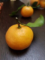 oranges on a wooden table