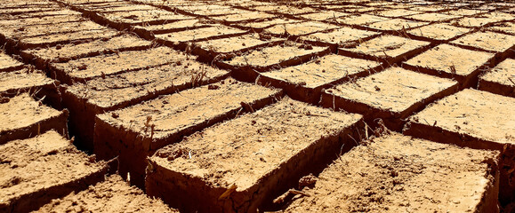 building bricks made of clay