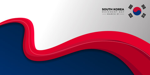 South Korea Independence movement day. Red and blue abstract background design. good template for South Korean national day design.