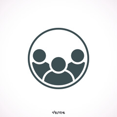 Creative people logo design template with circle