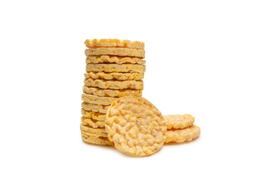 Rice wafer isolated on white background.