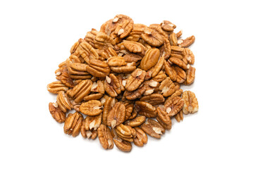 Pecan-nut isolated on white background.