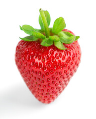 Strawberry isolated on white background. Fresh ripe fruit closeup