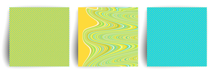 Yellow and blue colors abstract cover design. Trendy geometric posters.